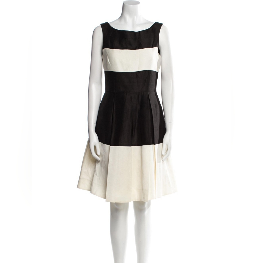 Kate Spade Designer Kayle Elegant Black and White Sleeveless Flare Dress 4